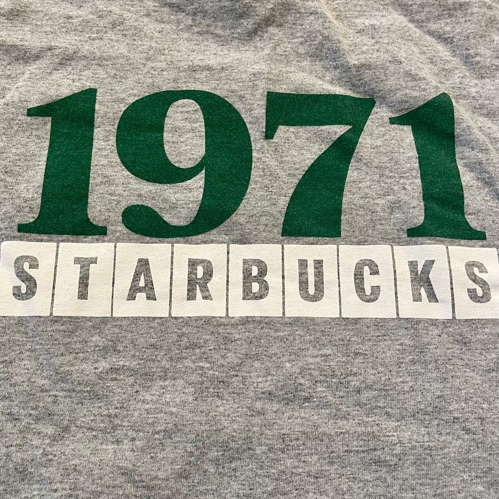 Starbucks Gray Cotton T-Shirt